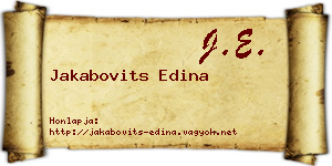 Jakabovits Edina névjegykártya