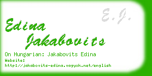 edina jakabovits business card